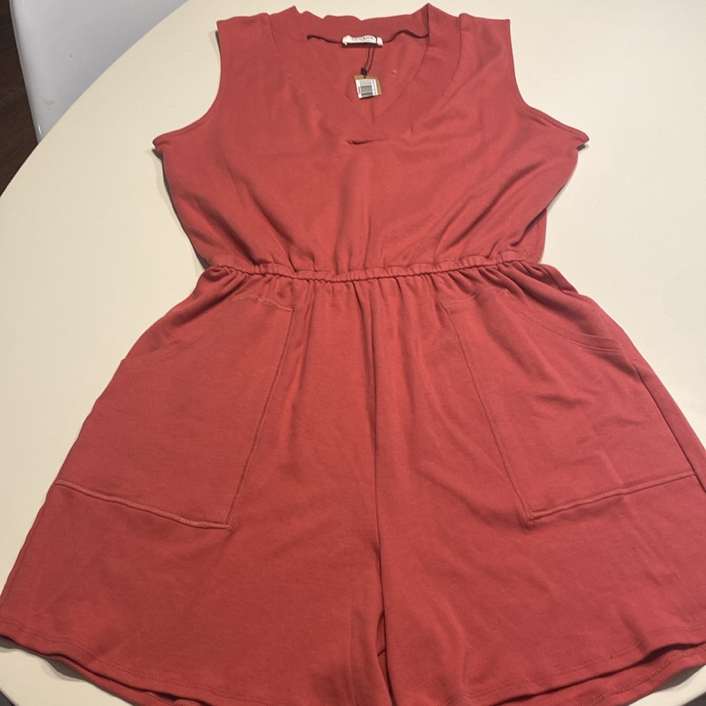 Zenana XL Romper; Color Rose; Casual ;Athleisure